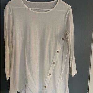 Women's White Button-Detail Top